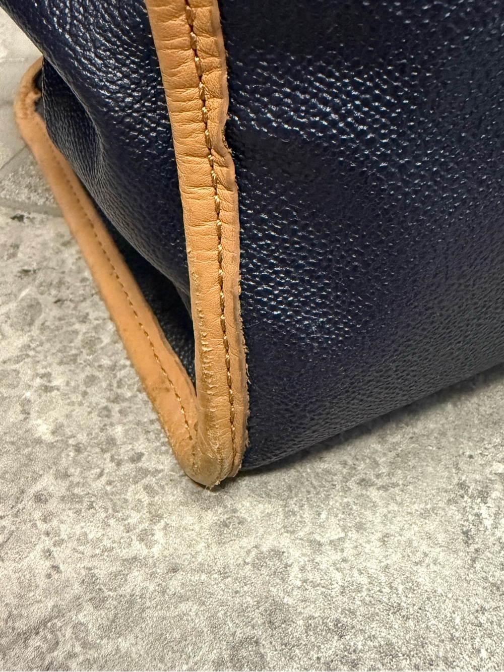 Tory Burch Navy & White Striped Tote - Picture 4 of 16